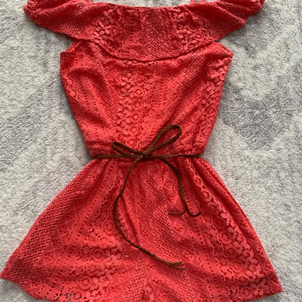 NWOT Justice girls romper with braided belt